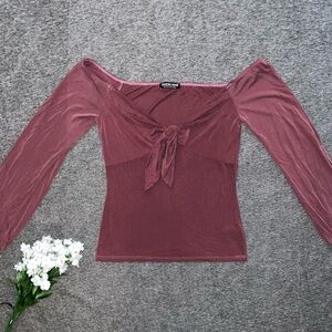 Fashion Nova Mauve Off-Shoulder Top